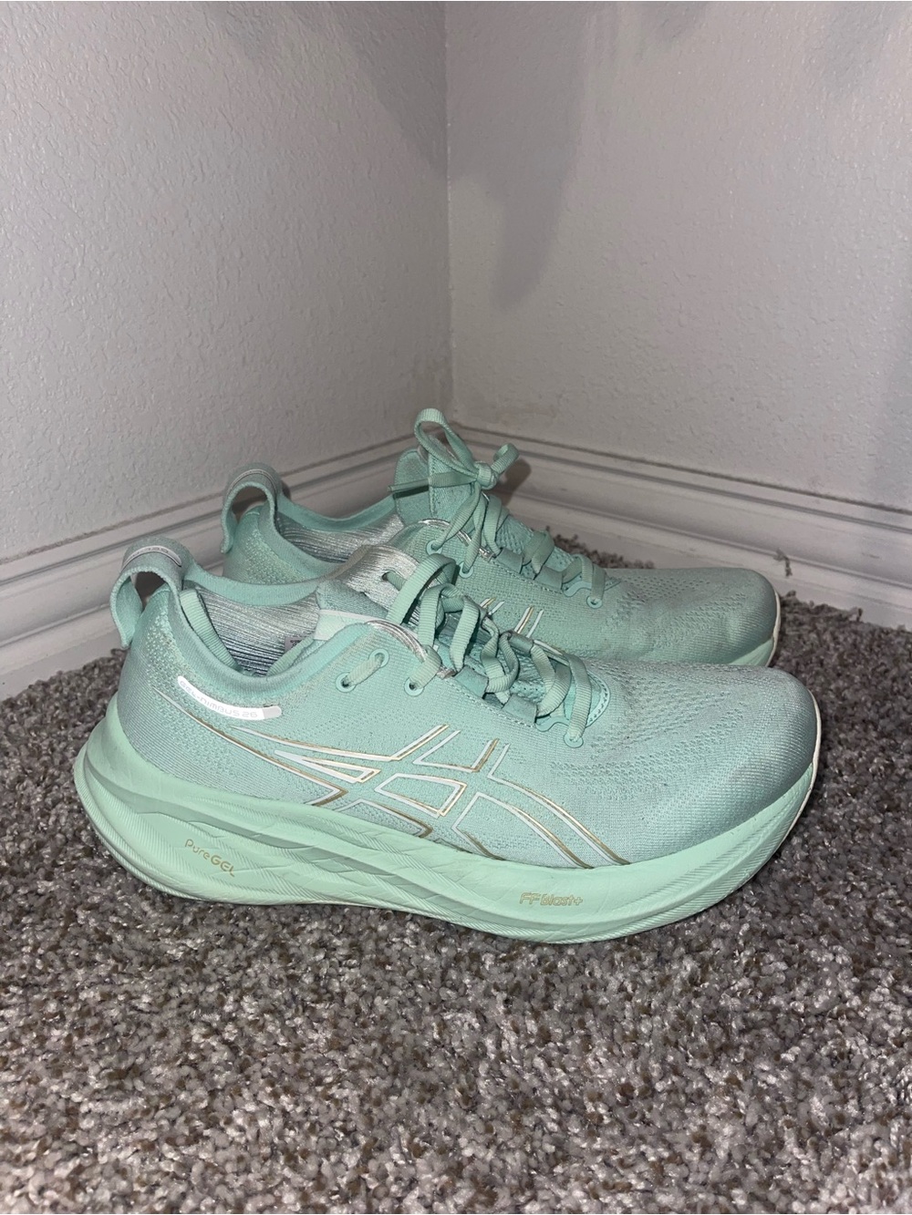 ASICS Women's Mint Green Performance Running Sneakers